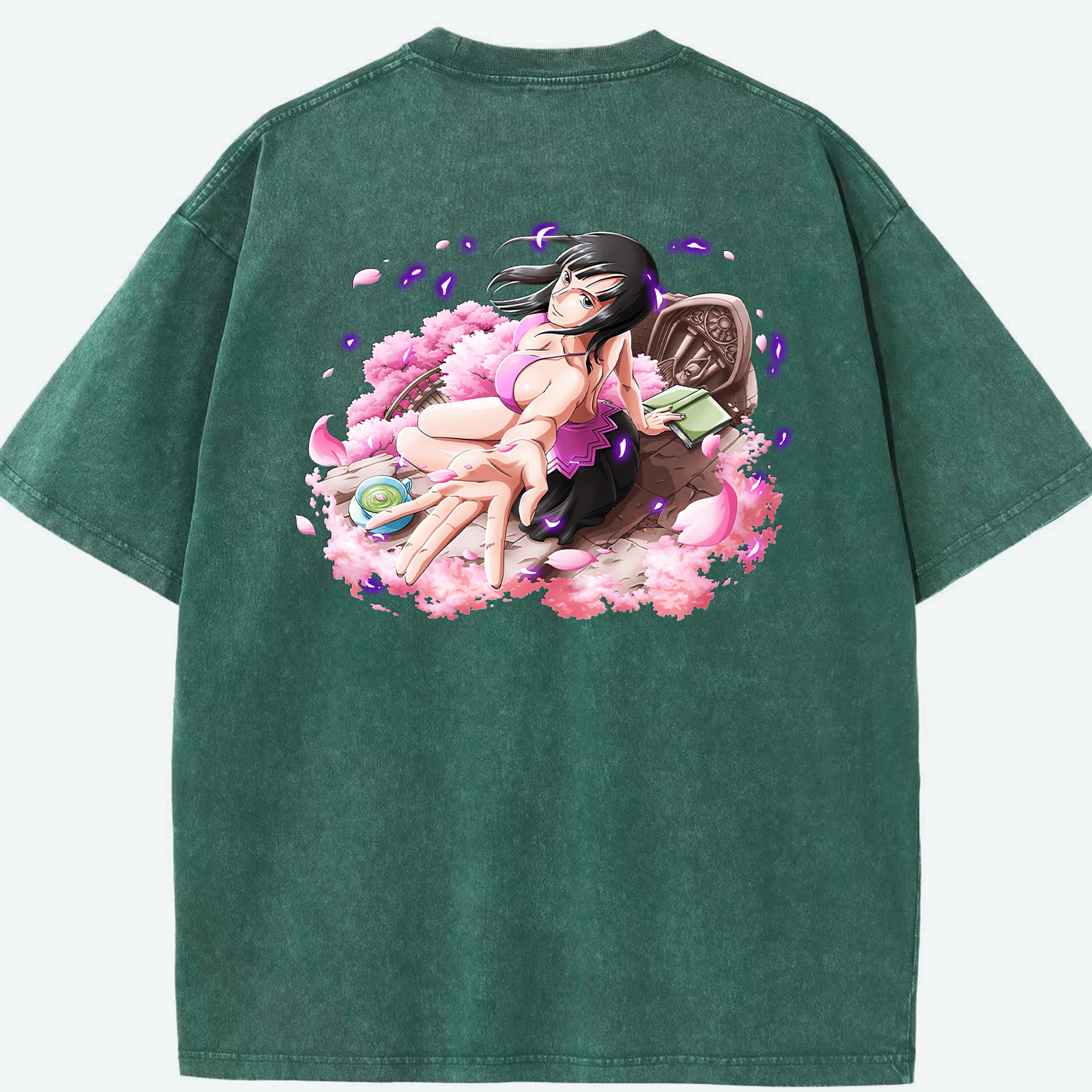ワンピース ニコ・ロビン ONE PIECE Nico Robin 綿100% ヴィンテージ風 半袖Tシャツ（背面プリント）